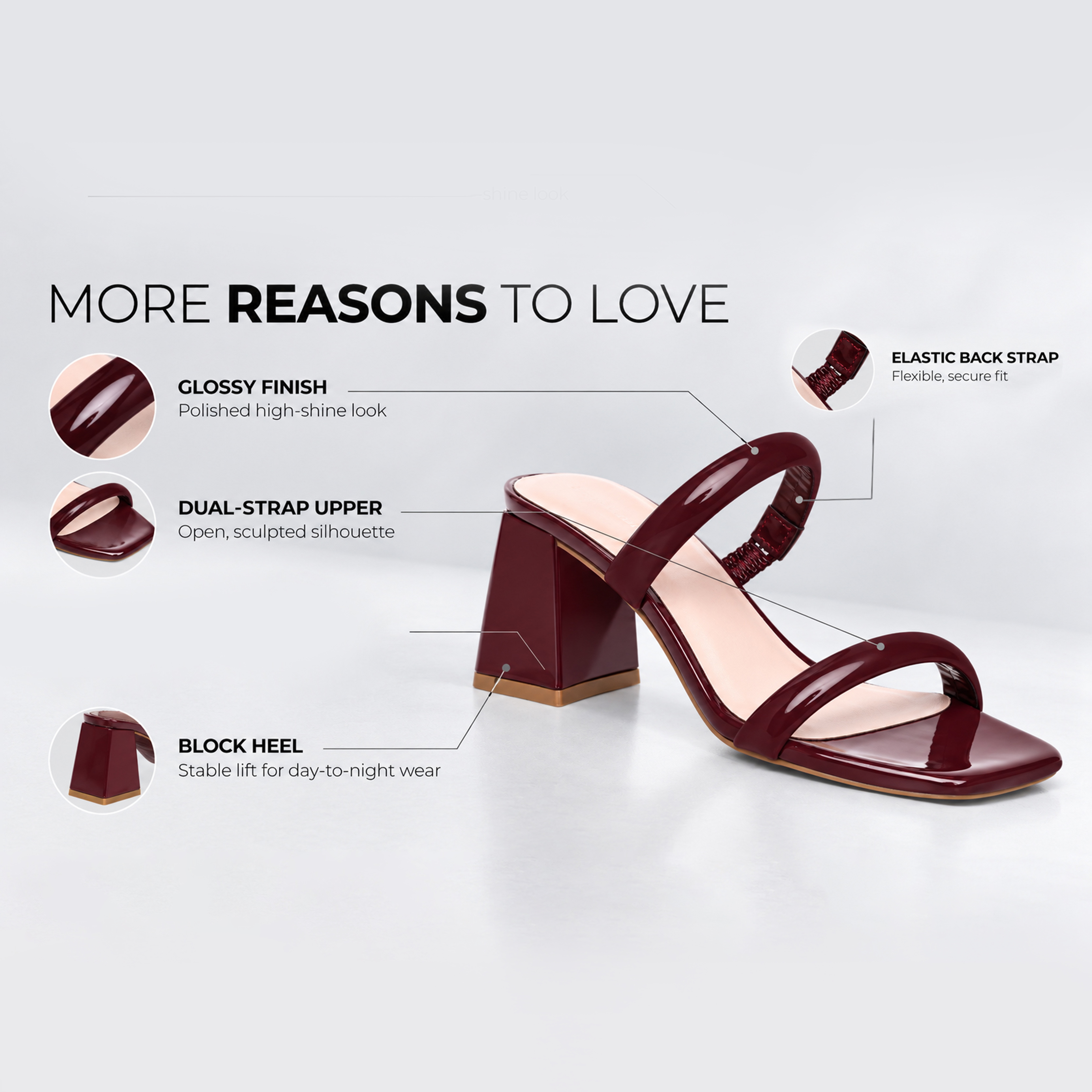 KAIAA  MAROON Women Heels image number 3